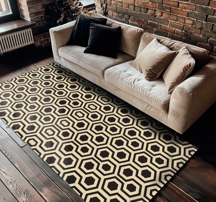 Cosmopolitan-style hexagons geometric rugs - TenStickers
