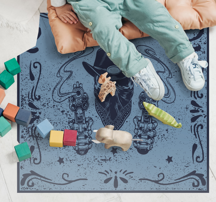 Cowboy Duel Imagery game vinyl carpet - TenStickers