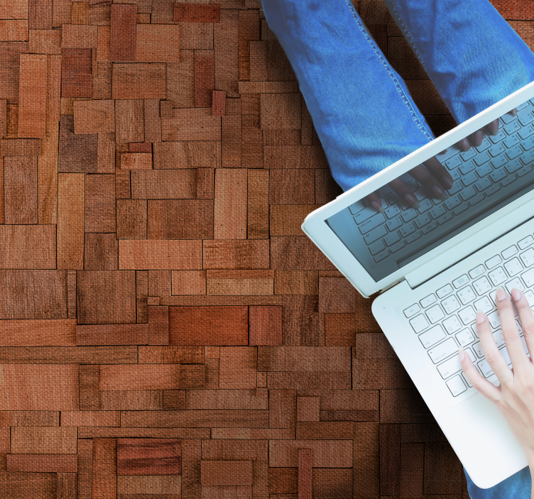 Warm block pattern wood effect vinyl carpet - TenStickers