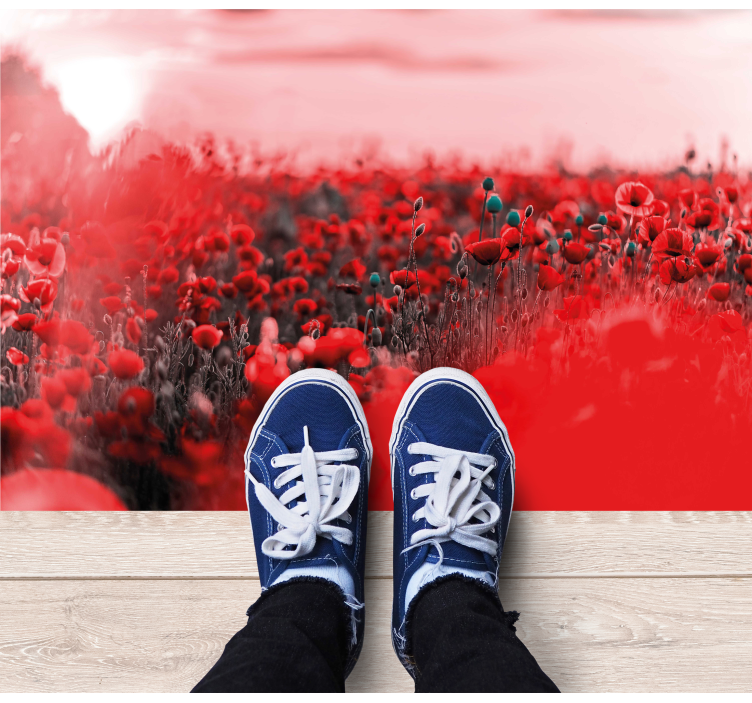 Crimson Blossom Landscape floral vinyl carpet - TenStickers