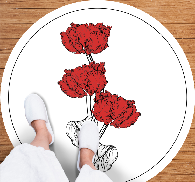Red Floral Arrangement bathroom vinyl carpet - TenStickers