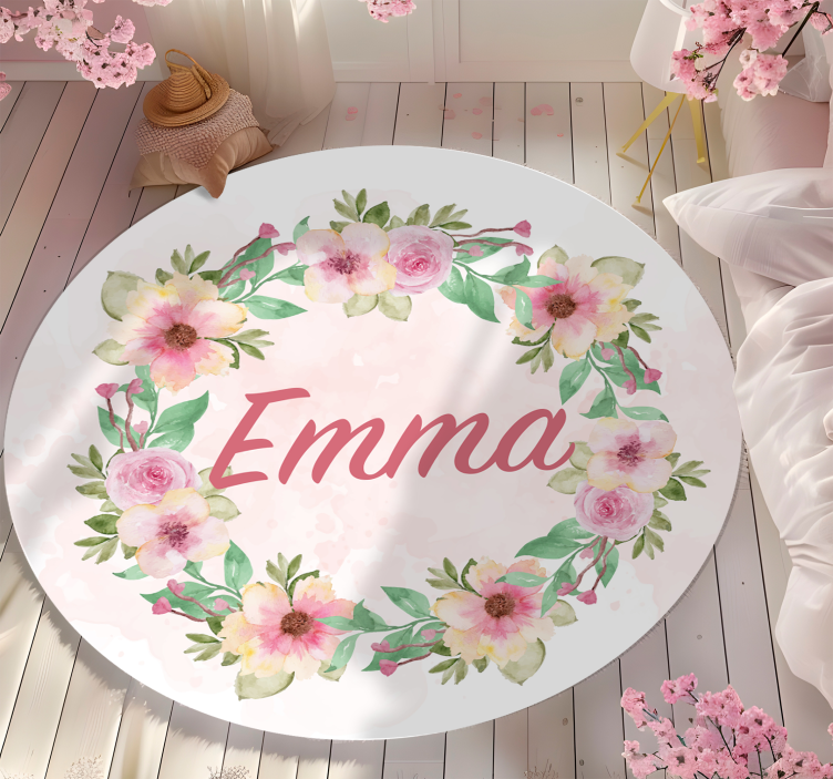 crown of flowers custom vinyl carpet - TenStickers