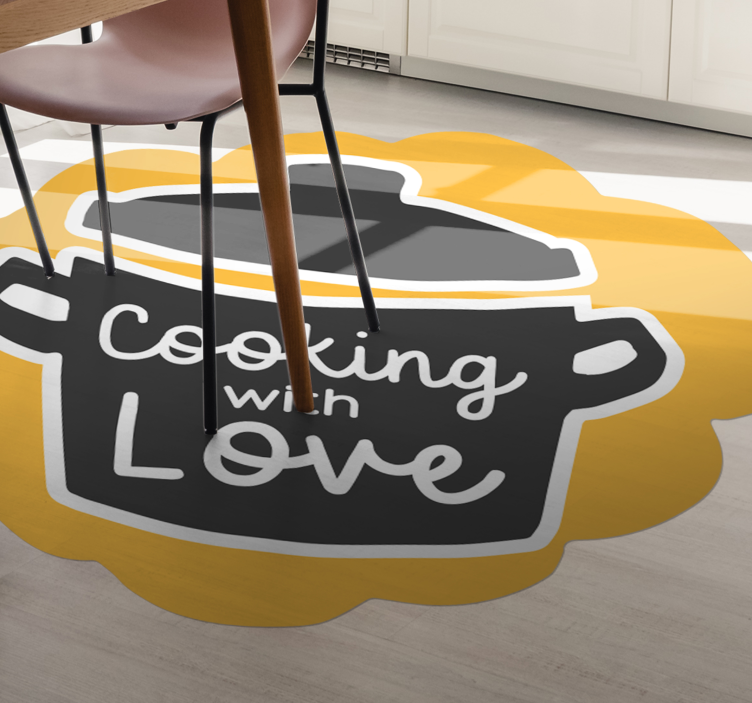 Pot cooking with love kitchen vinyl carpet - TenStickers