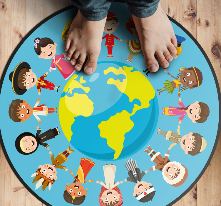 Cultural Kid Characters teen vinyl carpet - TenStickers