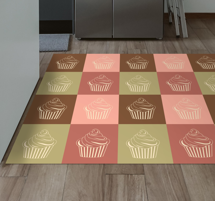 Cupcake Pattern Play kids vinyl carpet - TenStickers