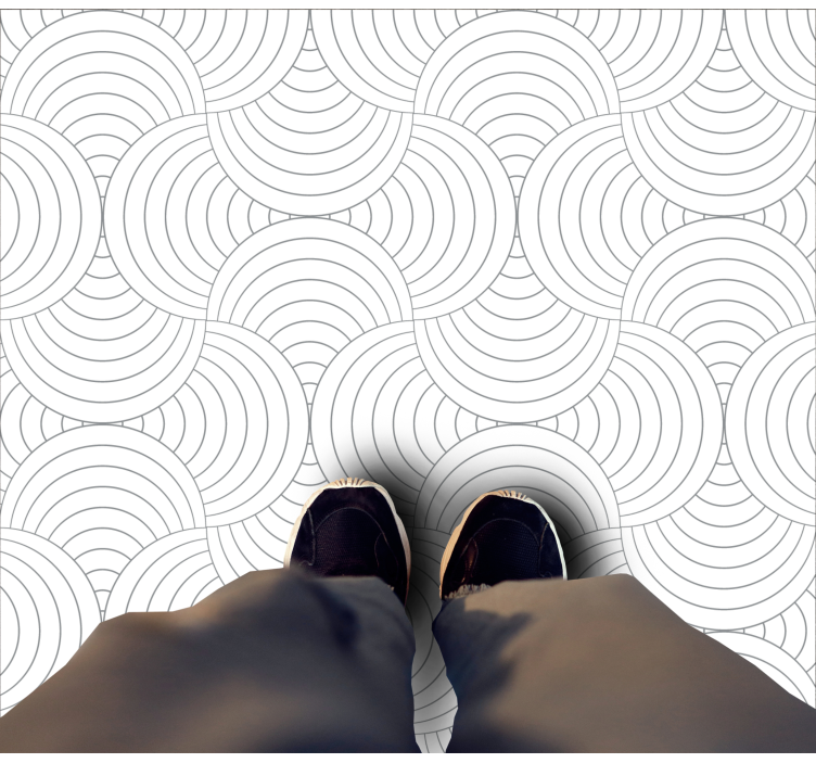 Curved line pattern minimalist vinyl carpet - TenStickers