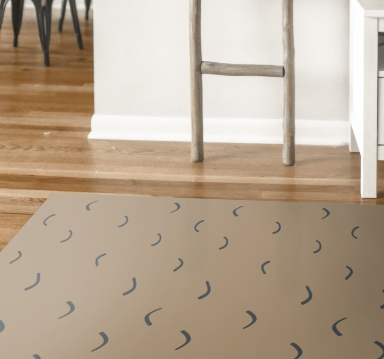 Curved brown pattern minimalist vinyl carpet - TenStickers