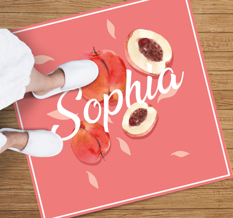 Pink peaches with name teen vinyl carpet - TenStickers
