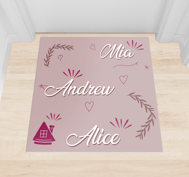 Custom family members entrance hall vinyl carpet - TenStickers