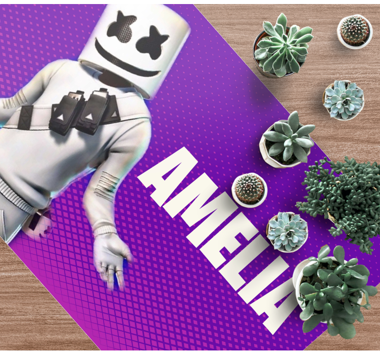 DJ figure with name teen vinyl carpet - TenStickers