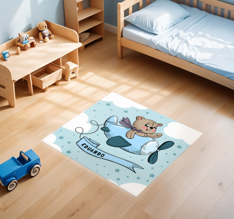 Customizable Teddy Pilot Design custom vinyl carpet - TenStickers