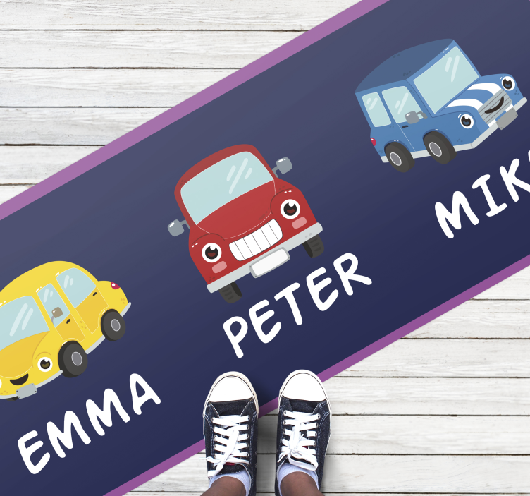 Custom colorful vehicles entrance hall vinyl carpet - TenStickers