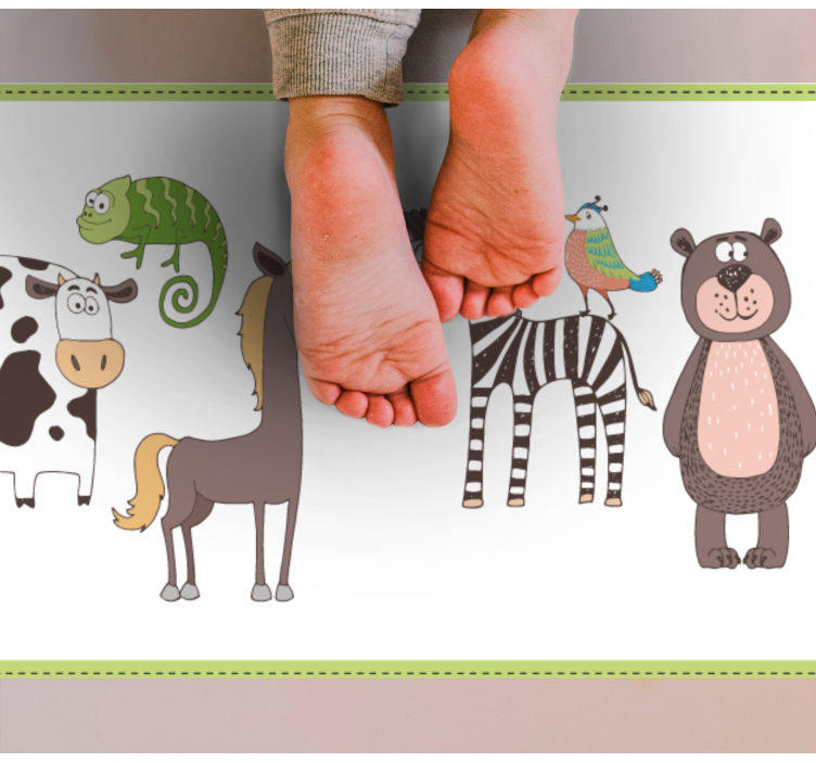 Cute Animal Friends kids vinyl carpet - TenStickers