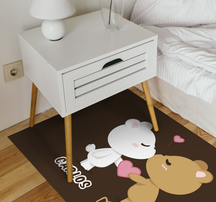 Cute bear couple custom vinyl carpet - TenStickers