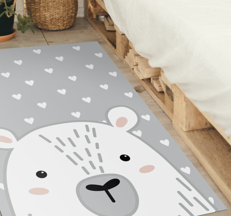 Grey baby bear nursery vinyl carpet - TenStickers