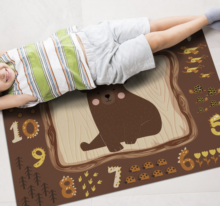 Bear educational design kids vinyl carpet - TenStickers