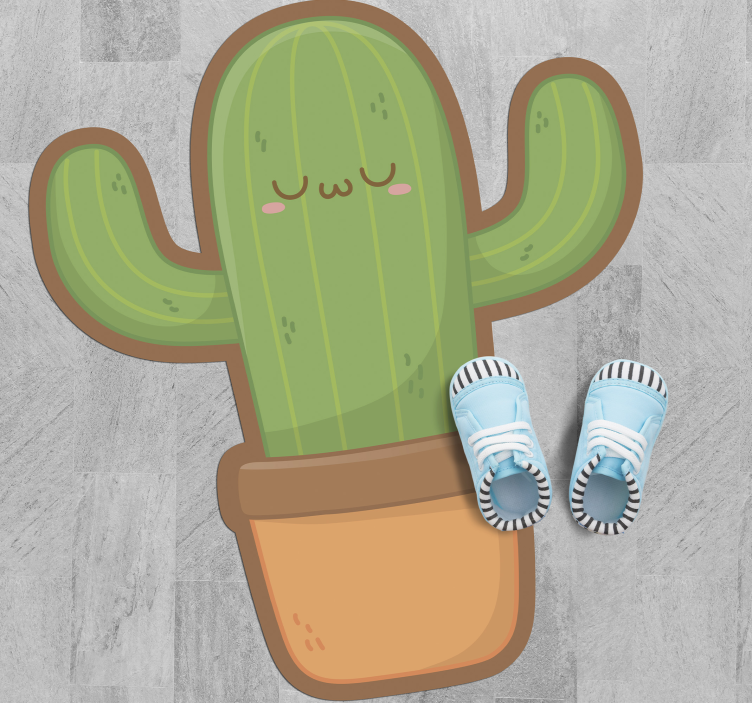 Cute Cactus Illustration floral vinyl carpet - TenStickers
