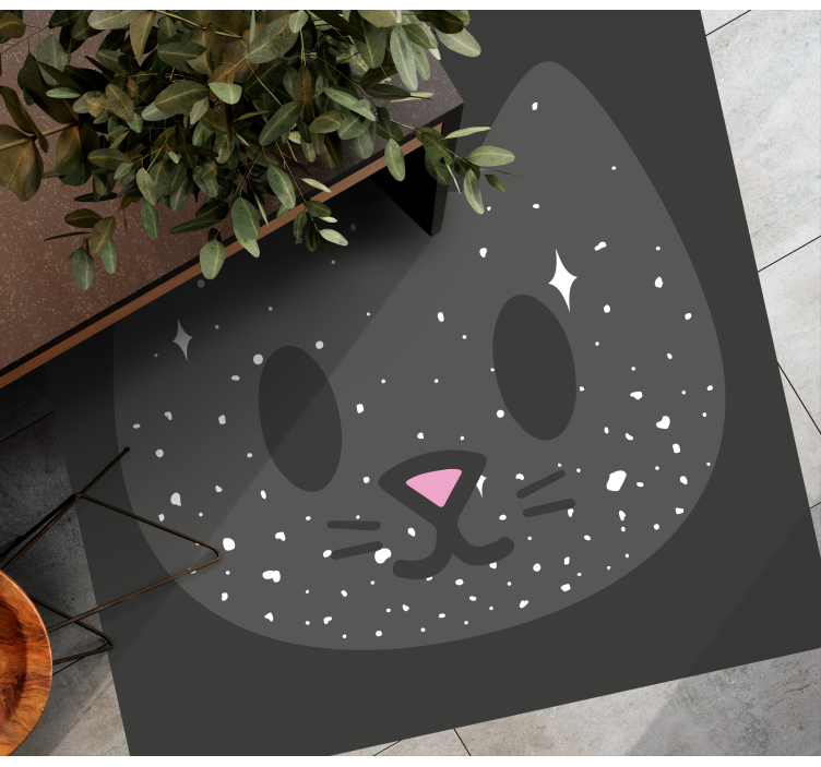 Cute Cat Face nursery vinyl carpet - TenStickers