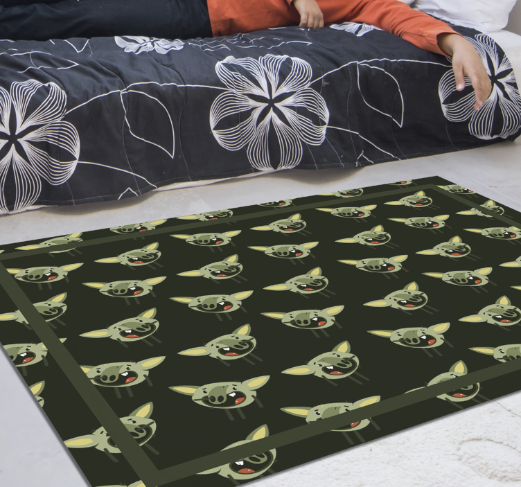Green monster faces kids vinyl carpet - TenStickers