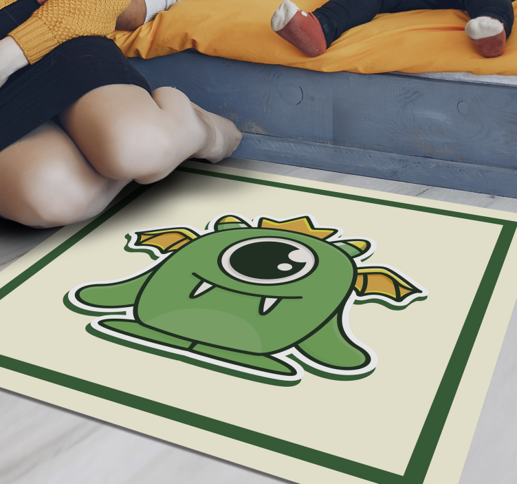 Green baby monster kids vinyl carpet - TenStickers