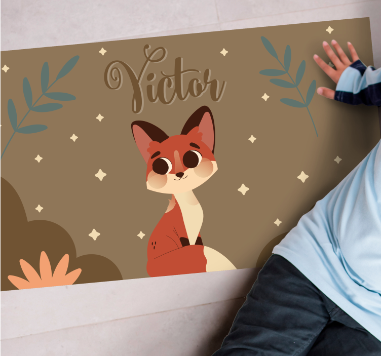 Cute Fox Design custom vinyl carpet - TenStickers