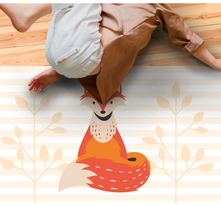 Cute Fox Illustration kids vinyl carpet - TenStickers