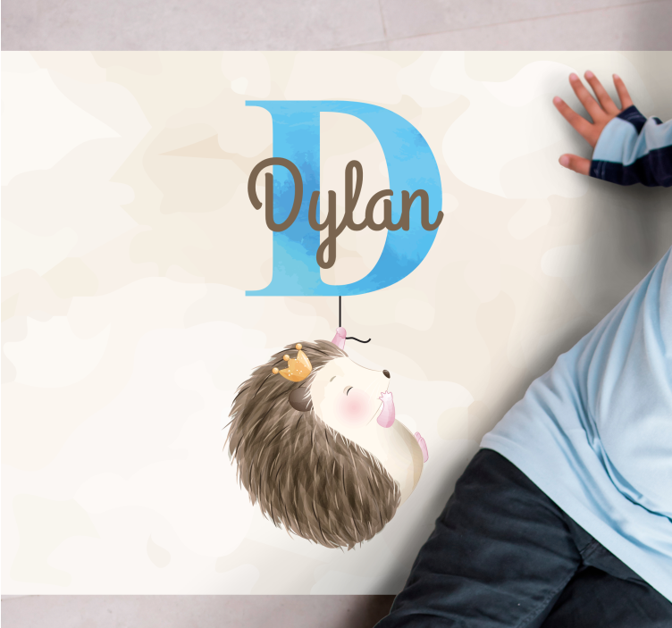 Cute Hedgehog Initial custom vinyl carpet - TenStickers