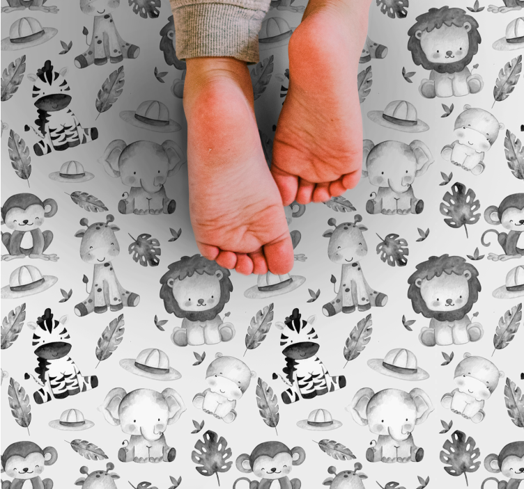 Cute Jungle Animals kids vinyl carpet - TenStickers