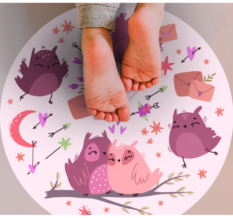 Purple owls kids vinyl carpet - TenStickers