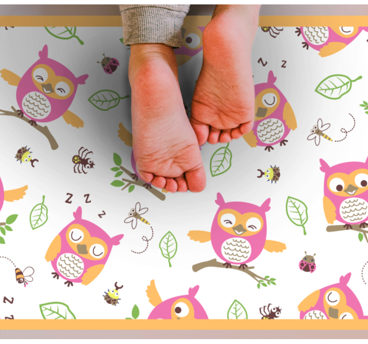 Cute Owl Pattern nursery vinyl carpet - TenStickers