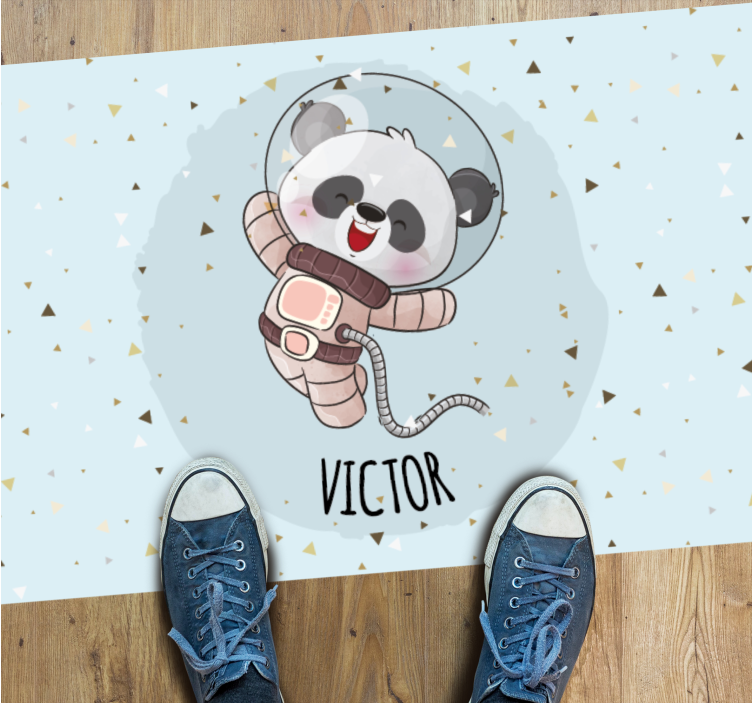 Cute Panda Astronaut custom vinyl carpet - TenStickers