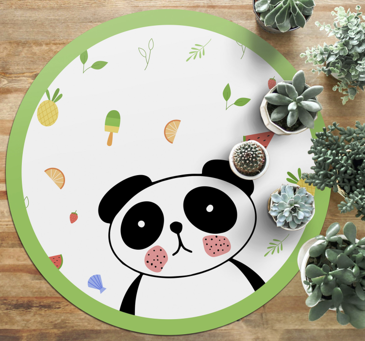 Cute Panda Circle kids vinyl carpet - TenStickers