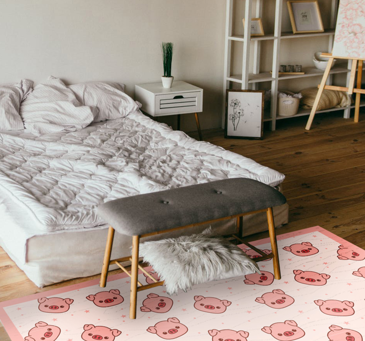 Cute Pig Patterns kids vinyl carpet - TenStickers