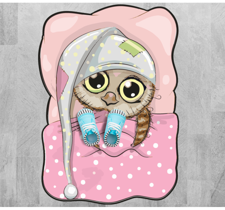 Cute Sleeping Owl kids vinyl carpet - TenStickers