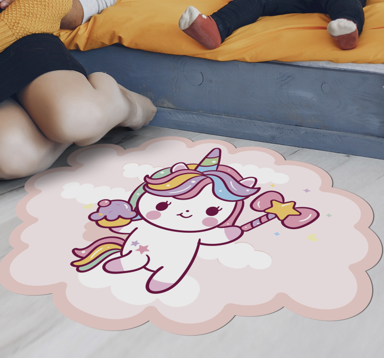 Baby unicorn with wand kids vinyl carpet - TenStickers