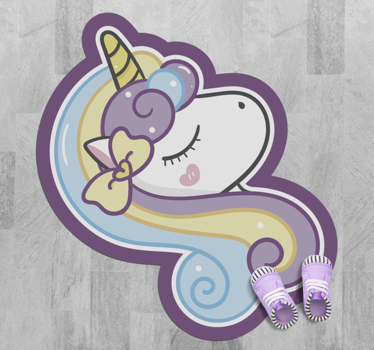 Cute Unicorn Face kids vinyl carpet - TenStickers