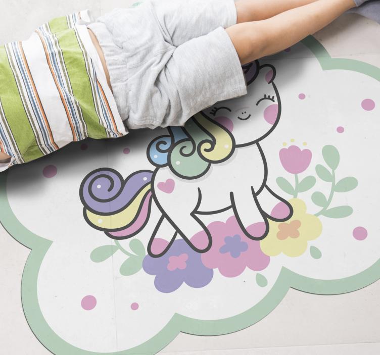 Cute Unicorn Illustration kids vinyl carpet - TenStickers