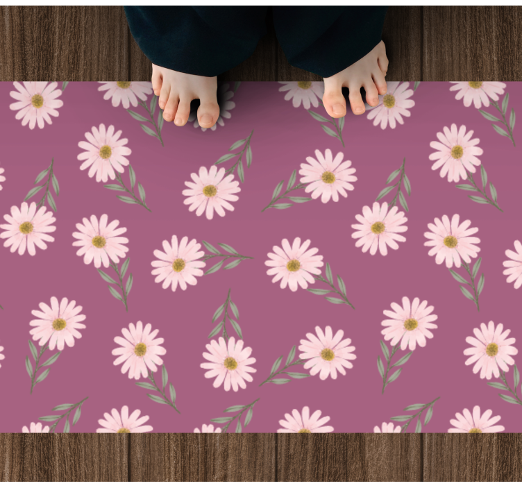 Daisy Set floral vinyl carpet - TenStickers