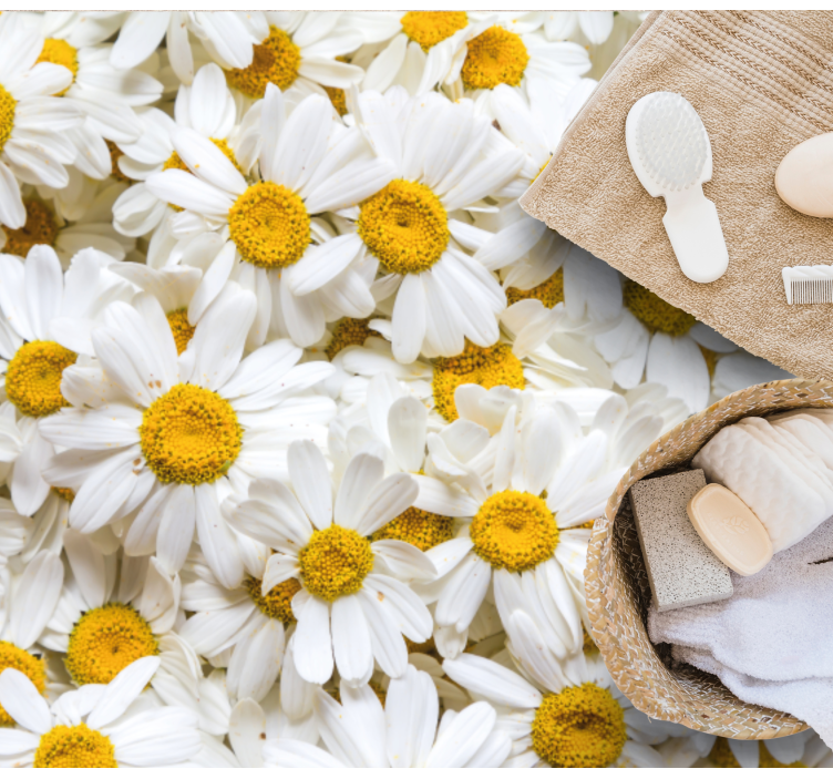 Daisy Blossom Concept bathroom vinyl carpet - TenStickers