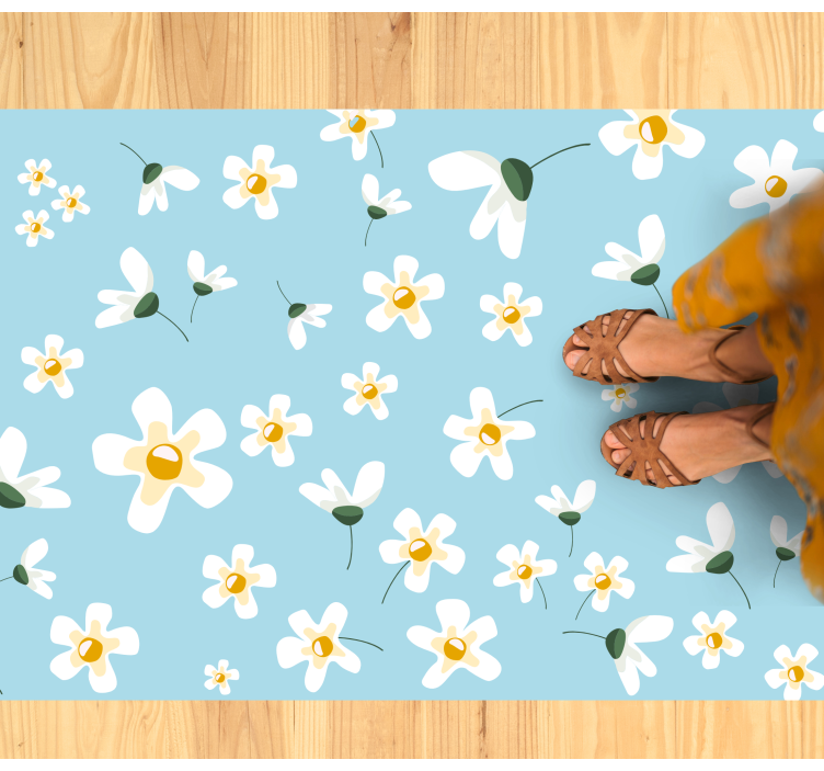 Daisy Blossom Pattern floral vinyl carpet - TenStickers
