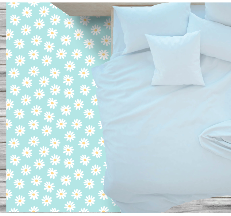 Daisy blue motif floral vinyl carpet - TenStickers