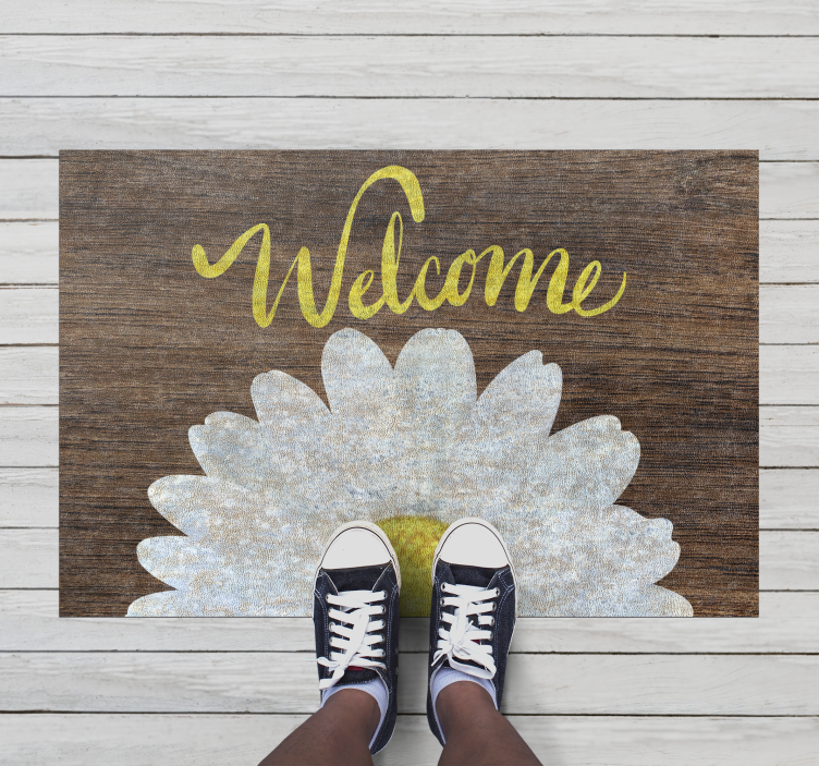Daisy welcome message entrance hall vinyl carpet - TenStickers