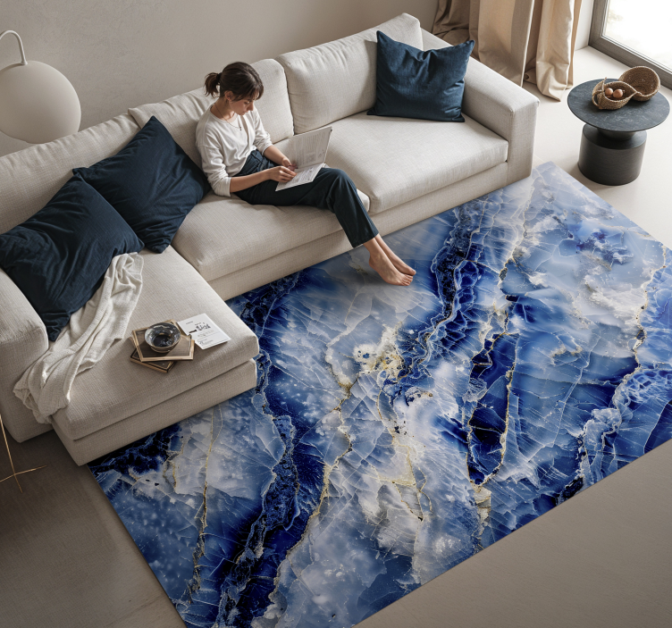Dark blue marble vinyl carpet - TenStickers