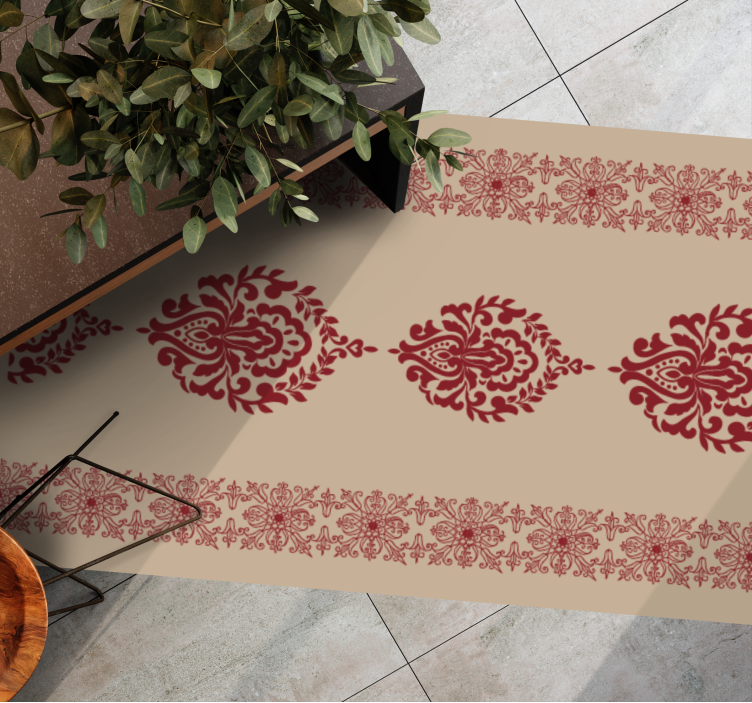 Decorative floral motif modern vinyl carpet - TenStickers