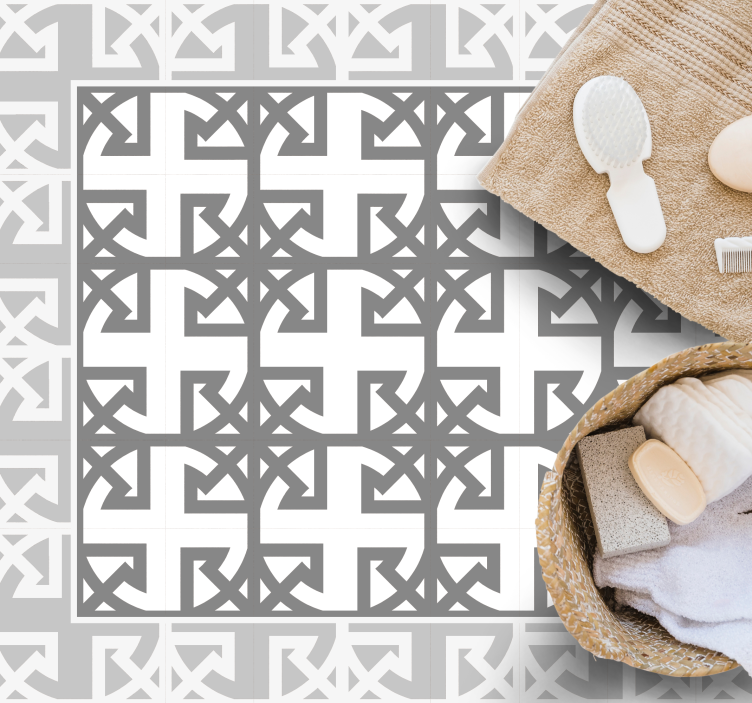 Decorative grey pattern tile vinyl carpet - TenStickers