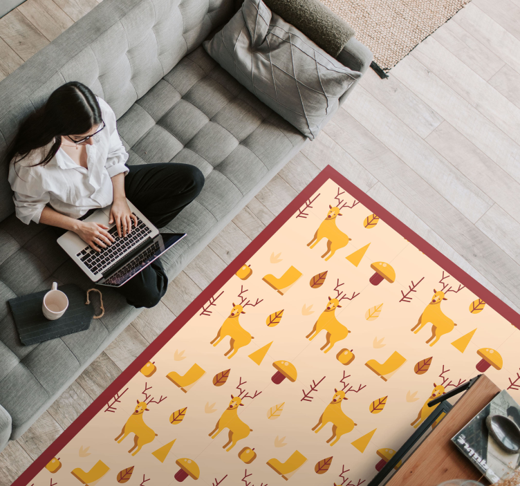 Deer and foliage animal vinyl carpet - TenStickers