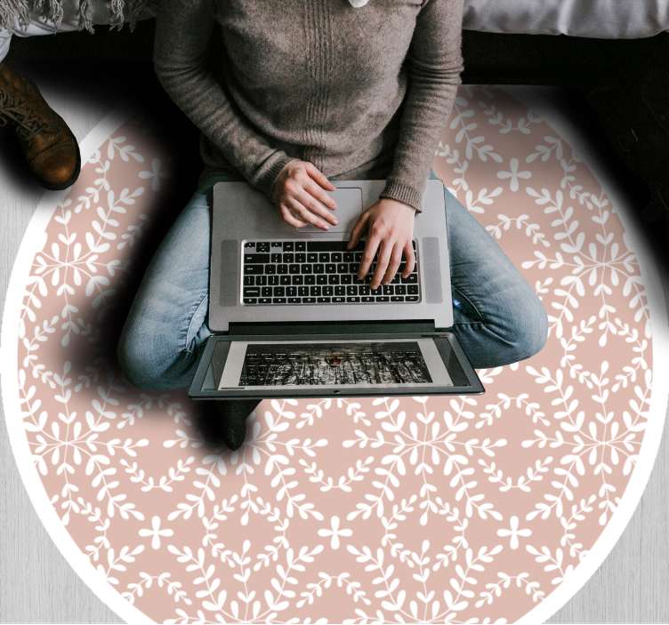 Delicate Bloom Composition floral vinyl carpet - TenStickers