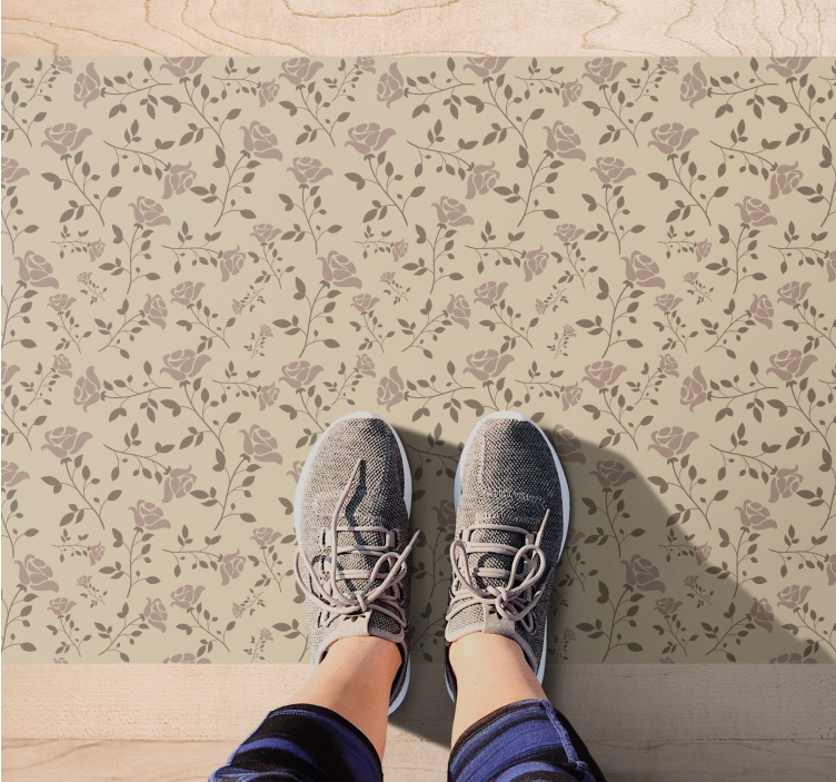 Delicate Botanical Element floral vinyl carpet - TenStickers