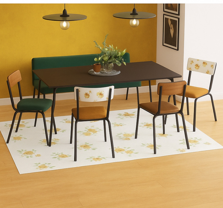 Delicate Chintz Floral dining room vinyl carpet - TenStickers