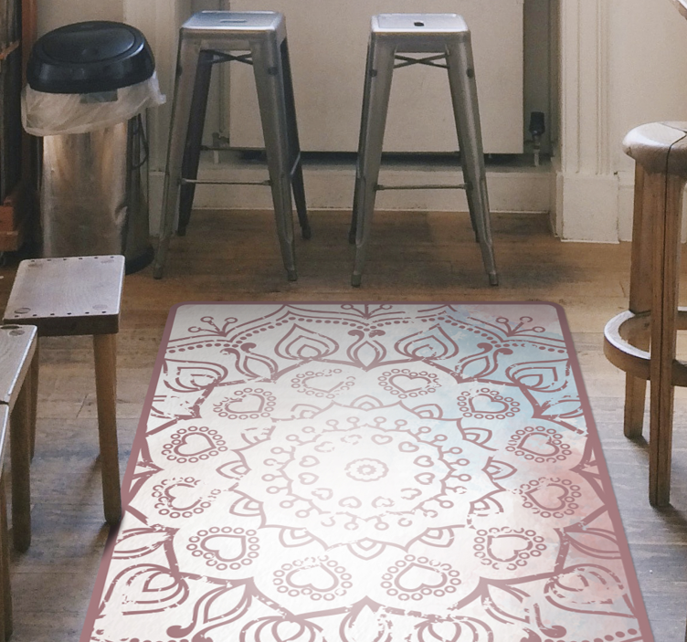 Delicate purple design mandala vinyl carpet - TenStickers